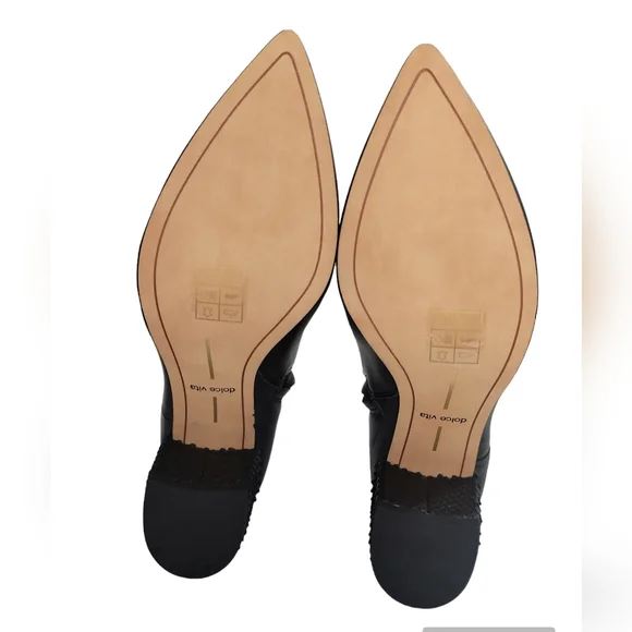 DOLCE VITA Bel Black Leather Pointed Ankle Boots Size 8 New in box - Picture 4 of 10